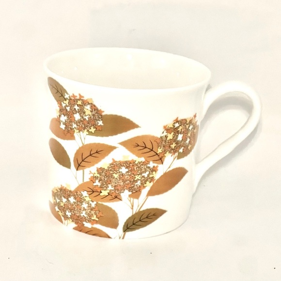 Stechcol Gracie Bone China Black Gold Autumn Mug 12oz Teacup Floral Botanical - Picture 2 of 6